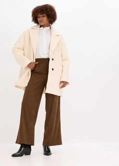 Pantaloni di velluto a coste con gambe larghe, bonprix