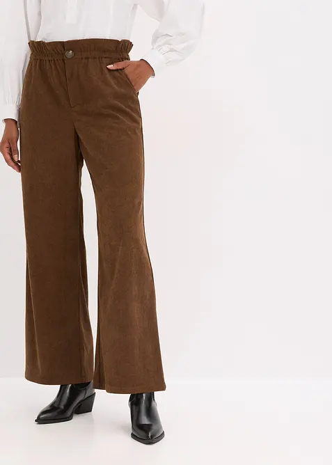 Pantaloni di velluto a coste con gambe larghe, bonprix