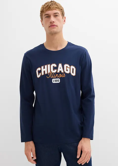 Maglia a maniche lunghe in puro cotone biologico (pacco da 2), bonprix