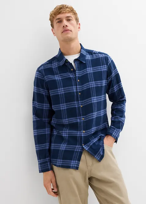Camicia a maniche lunghe in flanella di puro cotone biologico, bonprix