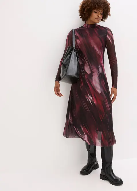 Abito midi in morbido mesh, bonprix