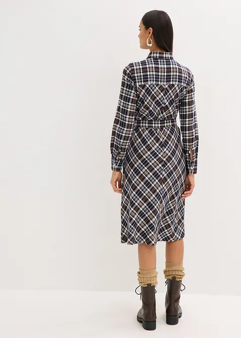 Abito chemisier in morbida flanella, bonprix