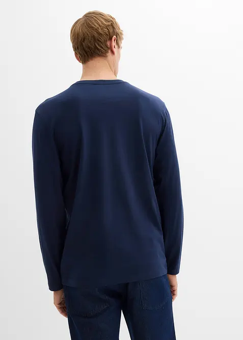 Maglia a maniche lunghe in puro cotone biologico (pacco da 2), bonprix