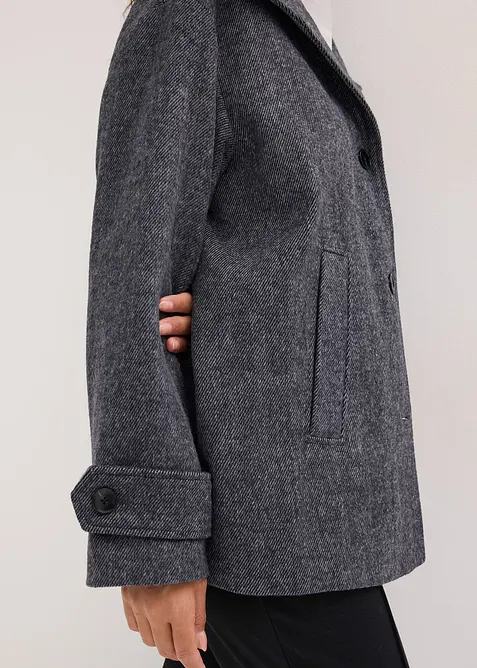 Caban lungo in simil lana, bonprix