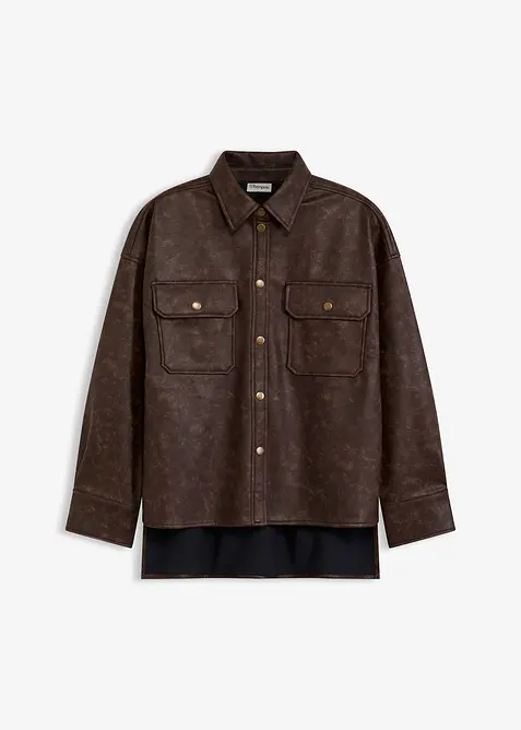 Camicia in similpelle effetto usato, bonprix