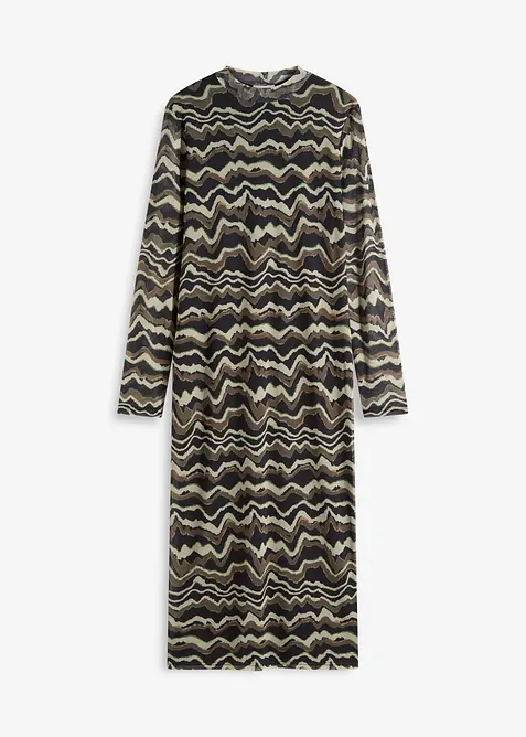 Abito midi in morbido mesh, bonprix