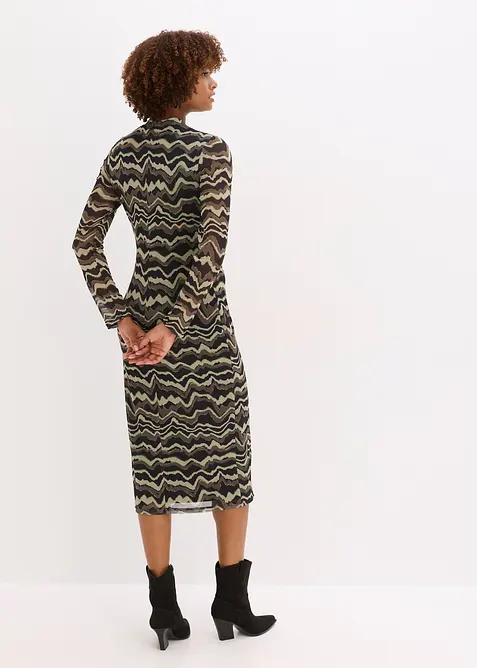 Abito midi in morbido mesh, bonprix