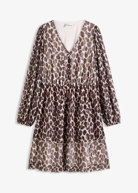 Abito tunica in morbido mesh, bonprix