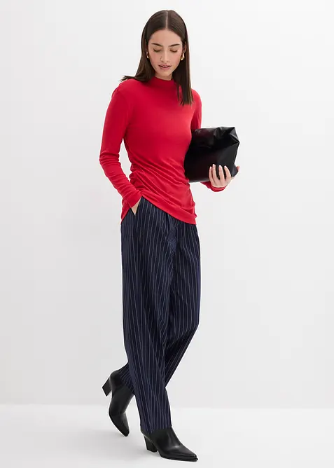 Maglia a costine con arricciatura, bonprix