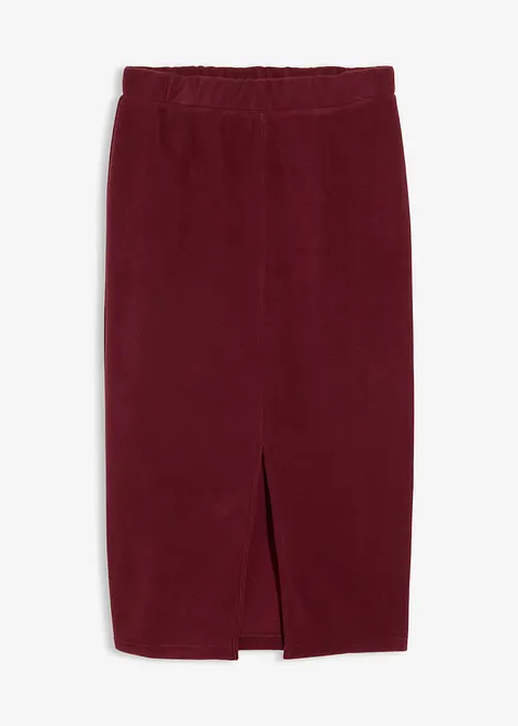 Gonna midi in felpa Polarfleece, bonprix