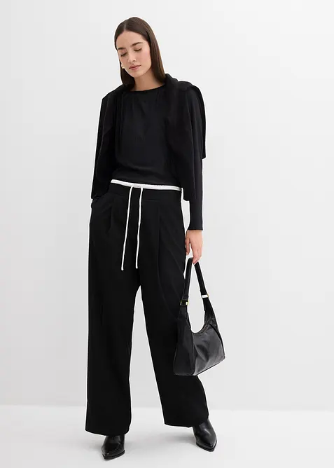 Pantaloni larghi in misto viscosa, bonprix