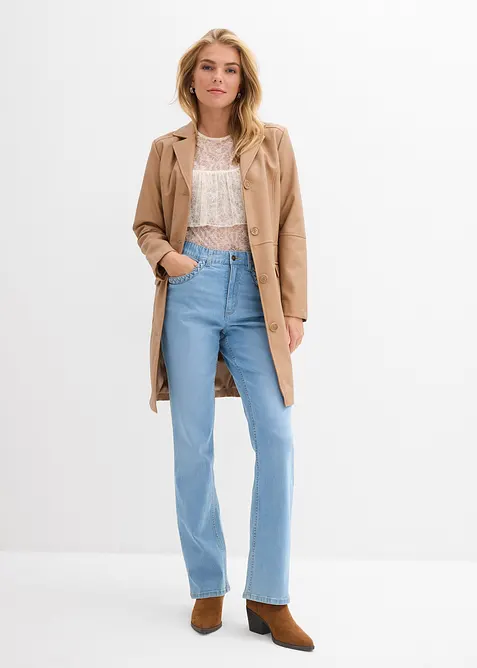 Jeans straight a vita alta con dettagli decorativi sulle tasche, bonprix