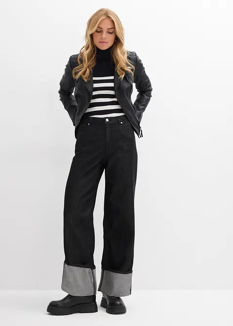 Jeans baggy, vita media, bonprix