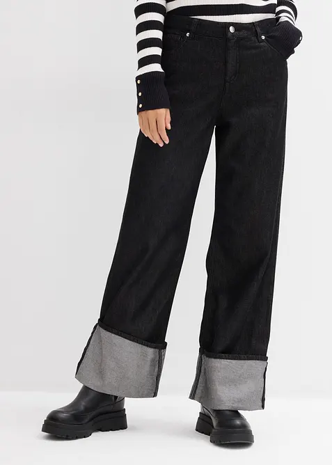 Jeans baggy, vita media, bonprix