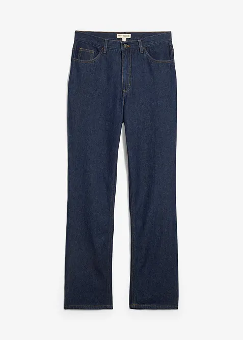 Jeans straight lunghi in cotone biologico, vita alta, bonprix