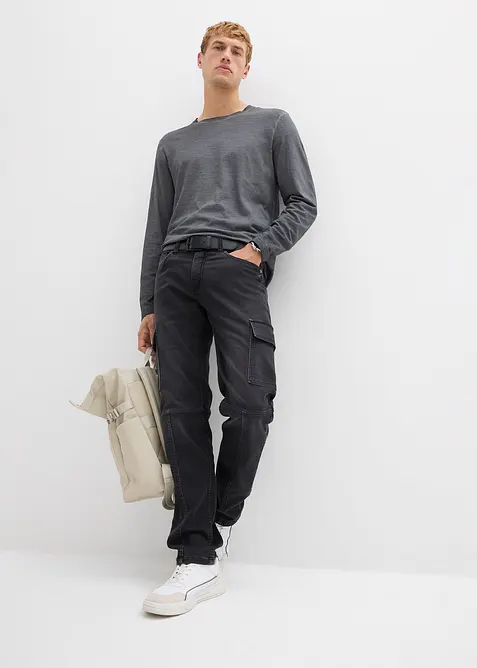 Maglia a maniche lunghe con effetto lavato (pacco da 2), bonprix