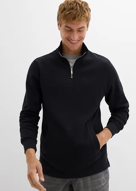 Felpa in puro cotone biologico con tasche e fondo dritto, bonprix