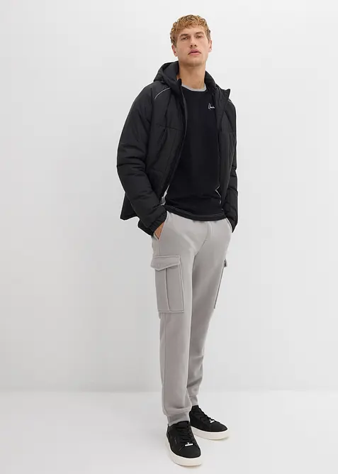 Maglia a maniche lunghe in misto cotone elasticizzato, slim fit, bonprix