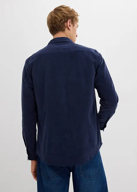 Camicia in morbido velluto stretch a coste di cotone riciclabile, bonprix