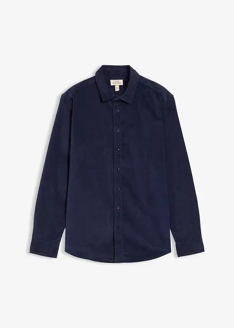 Camicia in morbido velluto stretch a coste di cotone riciclabile, bonprix