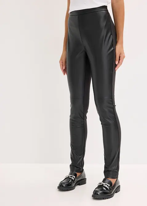 Pantaloni in similpelle di misto punto di Roma, bonprix