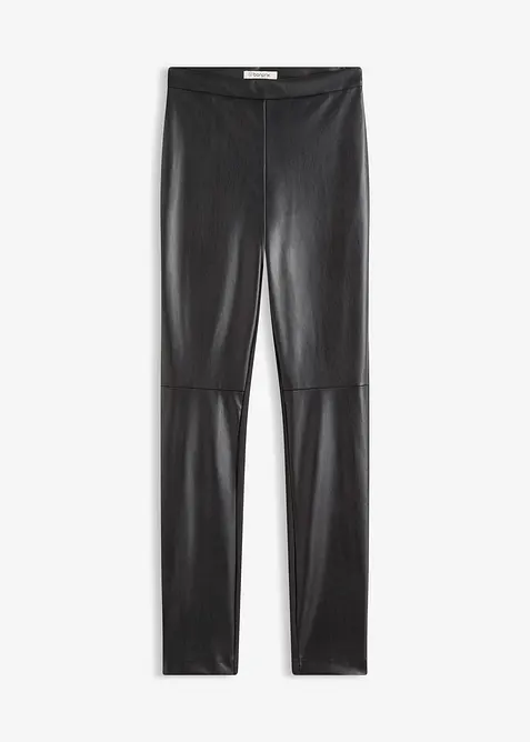 Pantaloni in similpelle di misto punto di Roma, bonprix