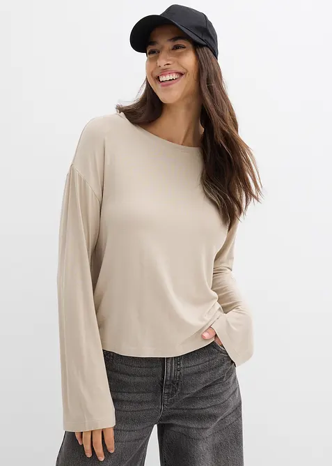 T-shirt oversize in fluido misto viscosa ed elastan, bonprix