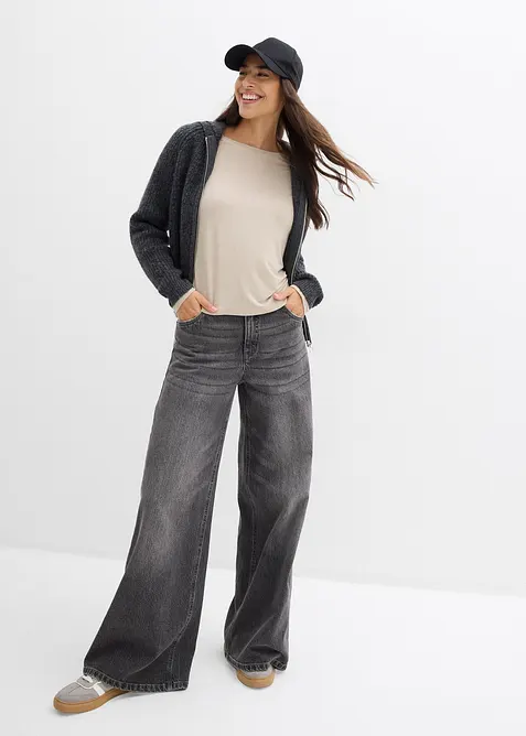 T-shirt oversize in fluido misto viscosa ed elastan, bonprix