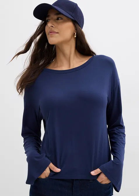 T-shirt oversize in fluido misto viscosa ed elastan, bonprix