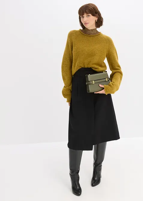 Gonna midi in misto viscosa, bonprix