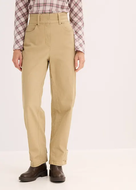 Pantaloni in twill a vita alta, bonprix