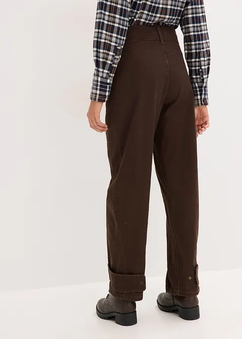 Pantaloni in twill a vita alta, bonprix