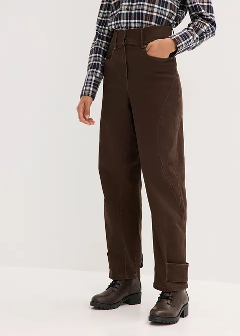 Pantaloni in twill a vita alta, bonprix