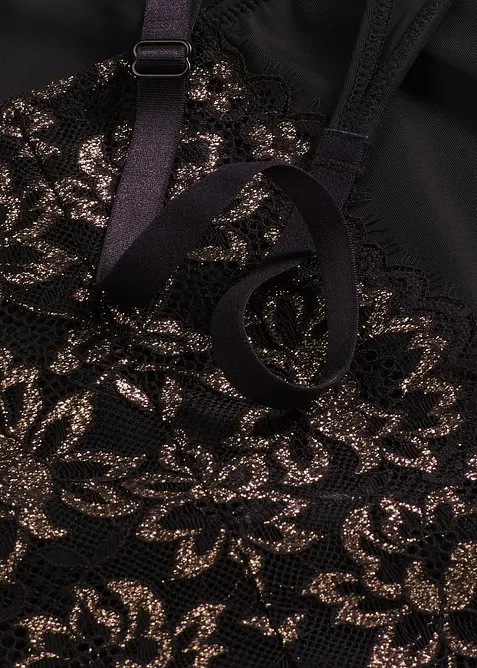 Body modellante con effetto modellante leggero e filato glitterato, bonprix