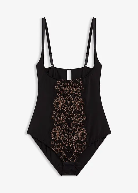 Body modellante con effetto modellante leggero e filato glitterato, bonprix