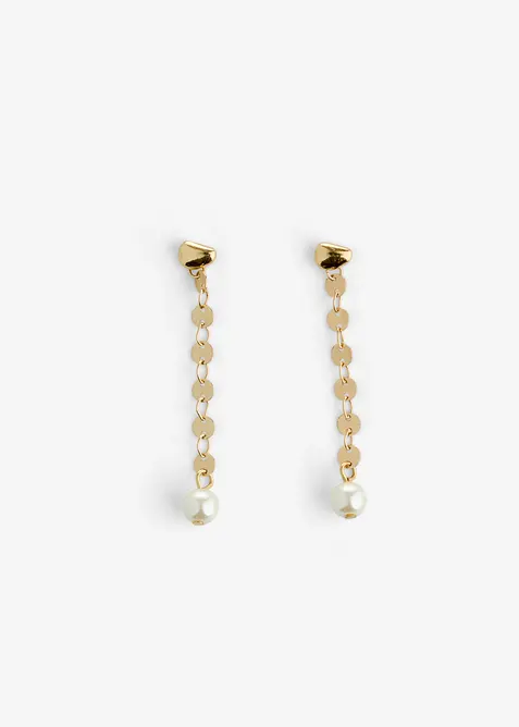 Orecchini a lobo con perla di vetro, bonprix