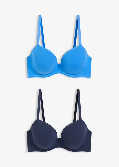 Reggiseno con coppe preformate e cotone biologico (pacco da 2), bonprix