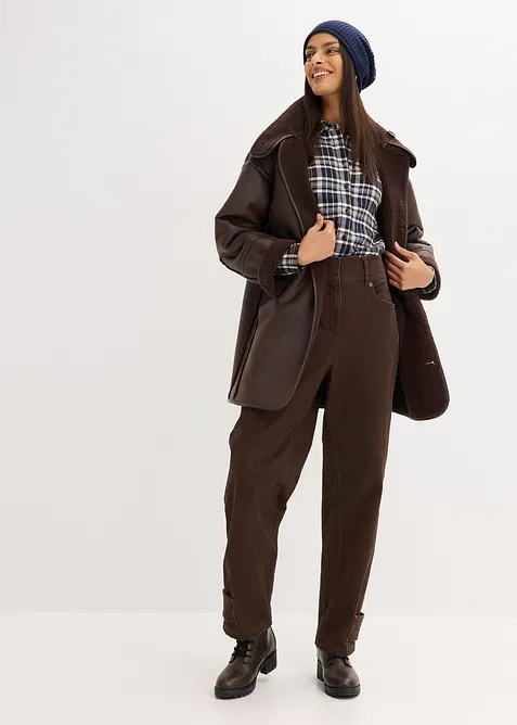 Pantaloni in twill a vita alta, bonprix