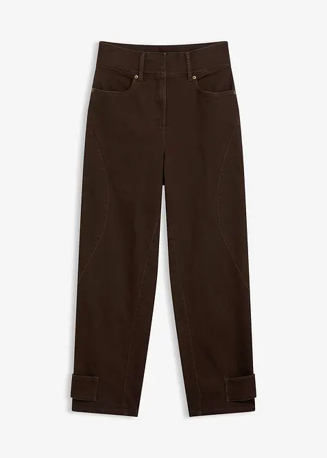 Pantaloni in twill a vita alta, bonprix