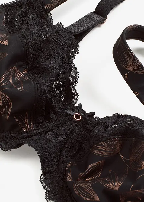 Reggiseno con ferretto e stampa lucente, bonprix