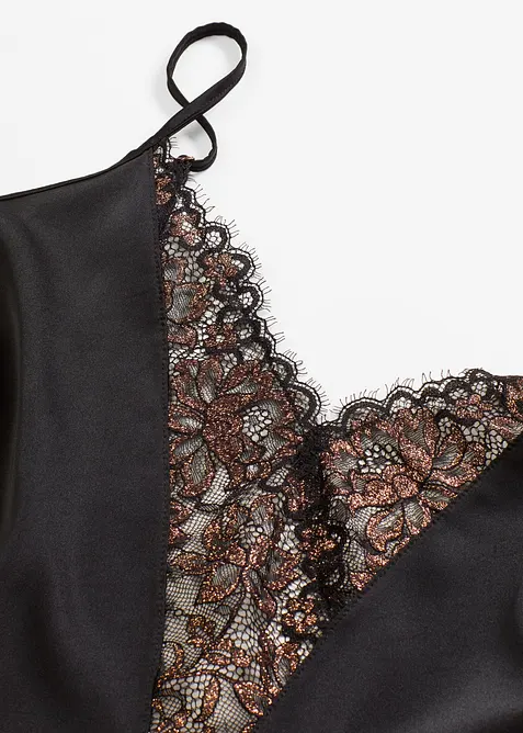 Sottoveste di satin con filato glitterato, bonprix