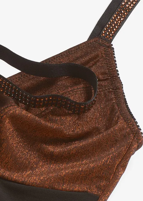 Body modellante in tessuto glitterato con effetto modellante medio, bonprix