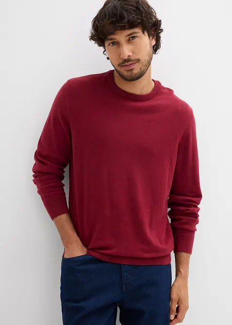 Maglione in  filato fine di misto cotone morbido, bonprix