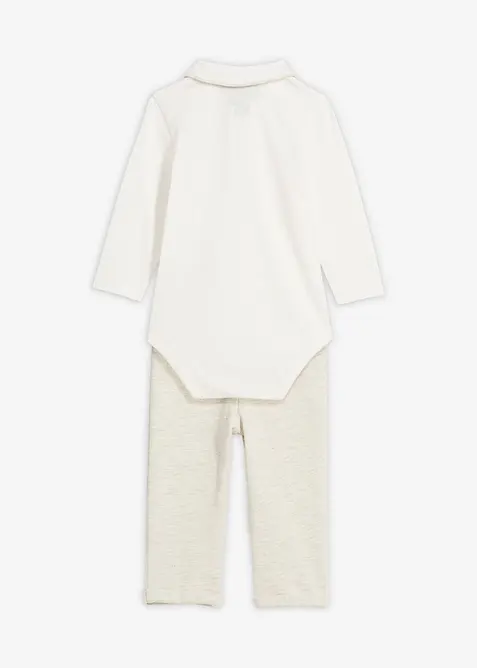 Body e pantaloni in puro cotone biologico (set 2 pezzi), bonprix