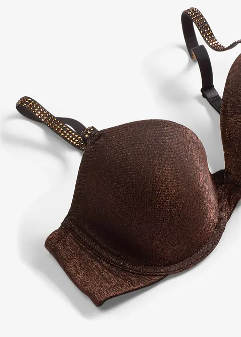 Reggiseno con coppe preformate in tessuto glitterato, bonprix