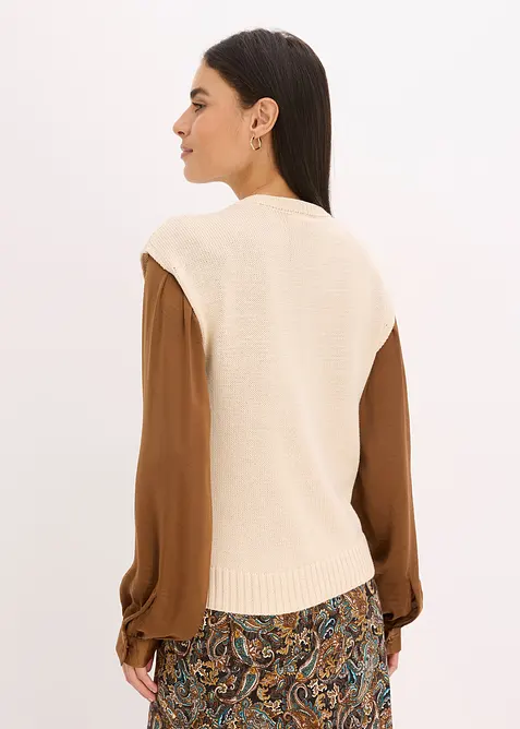 Gilet in maglia in misto lana, bonprix