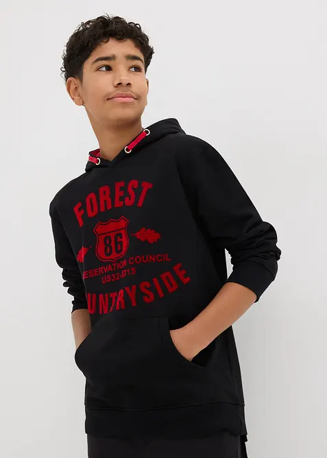 Felpa in puro cotone biologico con cappuccio, bonprix