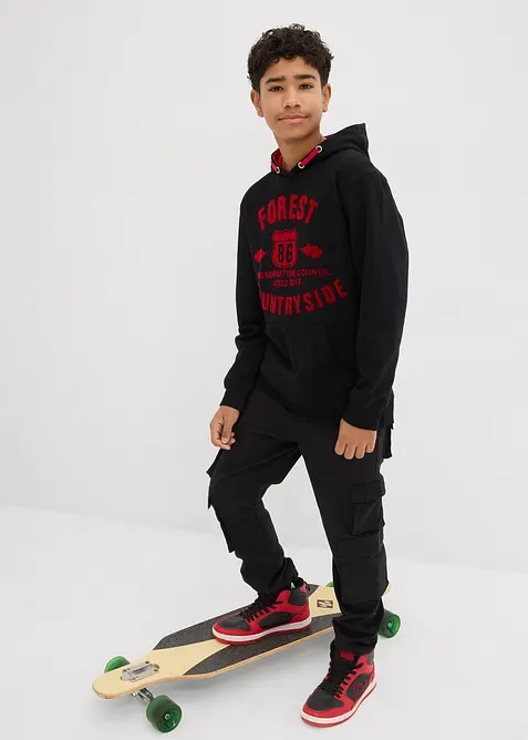 Felpa in puro cotone biologico con cappuccio, bonprix