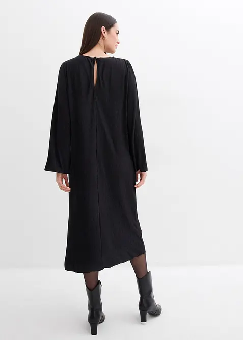 Abito midi in crinkle strutturato, bonprix