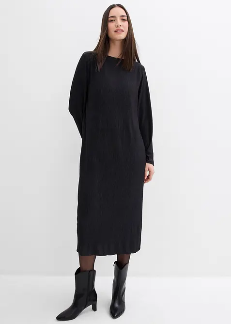 Abito midi in crinkle strutturato, bonprix